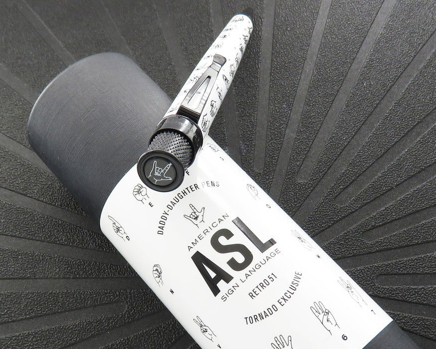 Daddy Daughter Pens - ASL Rollerball in White