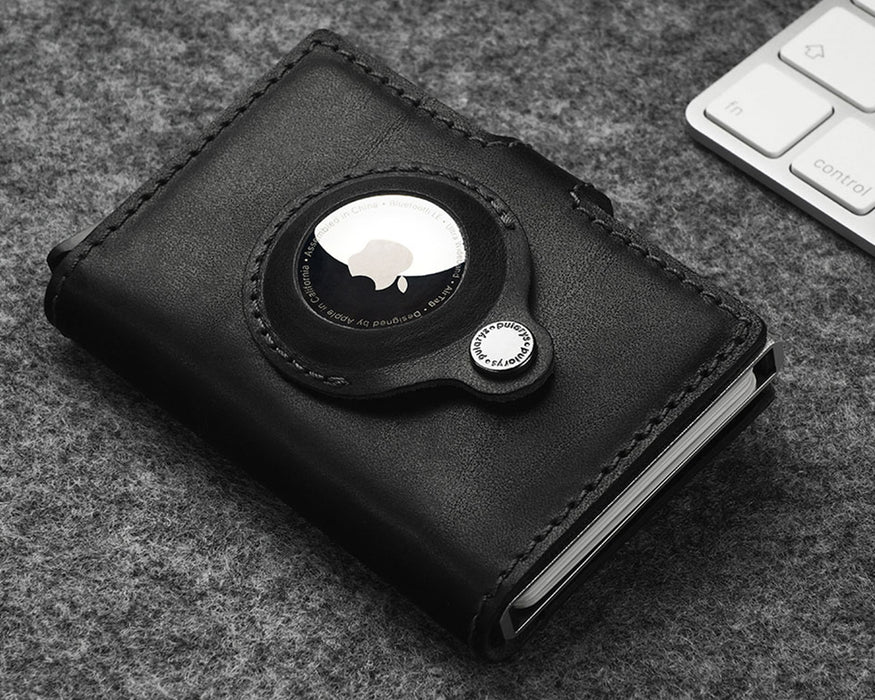 Pularys - VIKING RFID wallet with AirTag pocket | Black
