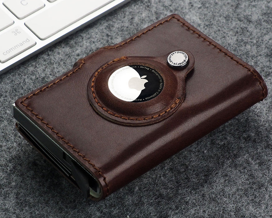 Pularys - VIKING RFID wallet with AirTag pocket | Brown