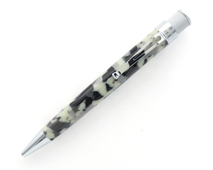 Retro51 Tornado PROOF - Black/White Chunky Block Acrylic Ballpoint Pen