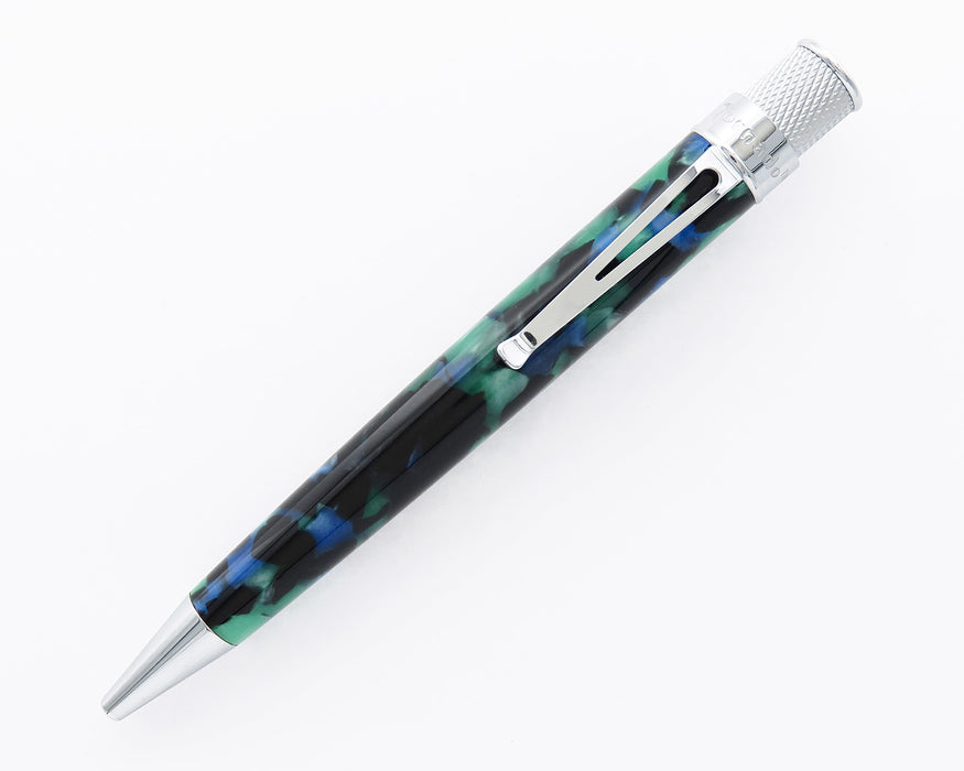 Retro51 Tornado PROOF - Blue/Green/Black Chunky Block Acrylic Ballpoint Pen