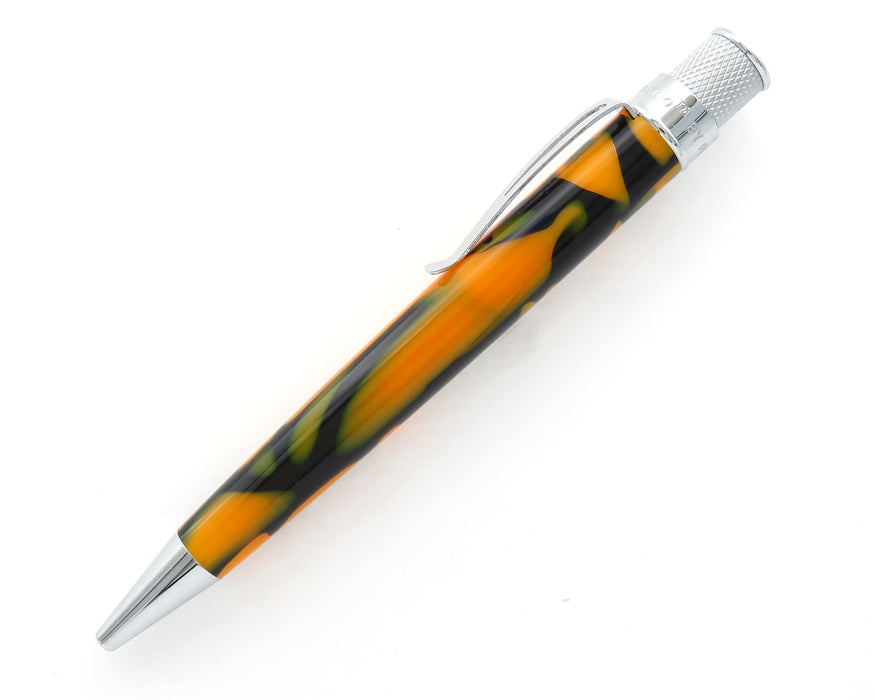 Retro51 Tornado PROOF - Orange Acrylic with Black Strikes Ballpoint Pen