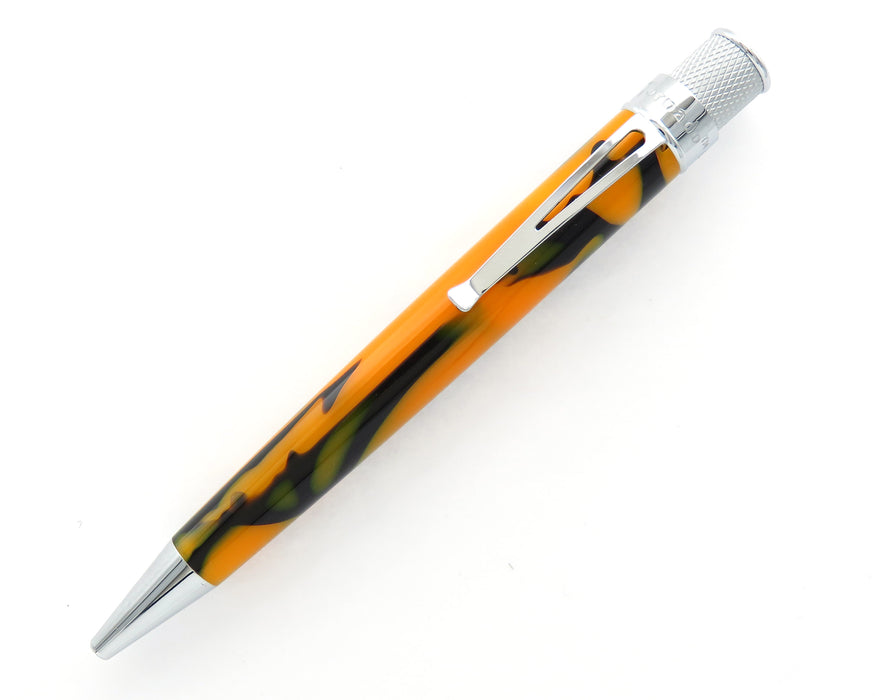 Retro51 Tornado PROOF - Orange Acrylic with Black Strikes Ballpoint Pen