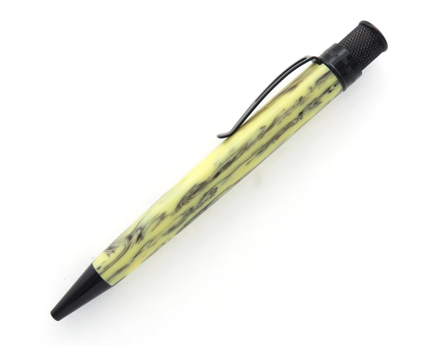 Retro51 Tornado PROOF - Ivory Acrylic with Black Stripes Ballpoint Pen with Stealth Accents