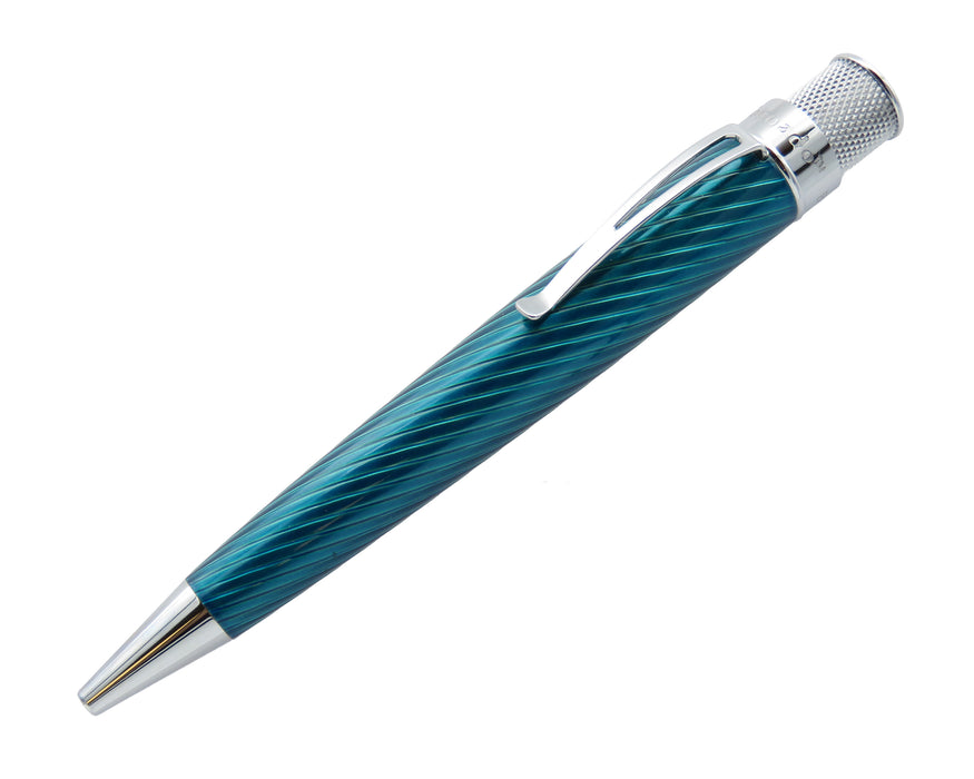 Retro51 Tornado PROOF - Turquoise Angled Pinstripes Big Shot Ballpoint Pen