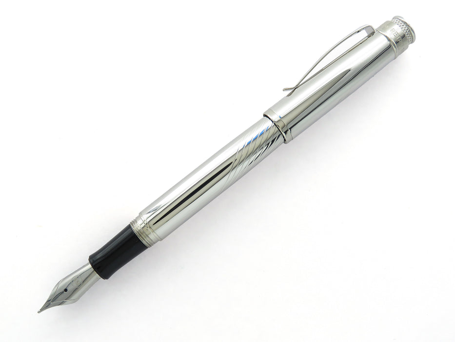 Retro51 Tornado PROOF - Chrome Etched Pattern (Bottom-barrel) Fountain Pen
