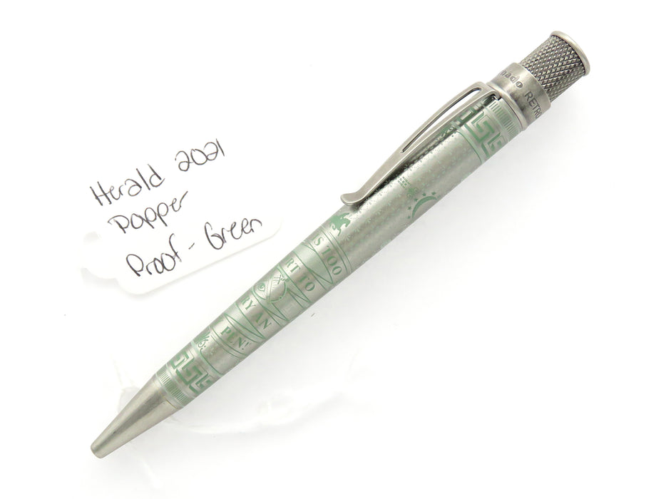 Retro51 Tornado PROOF - Herald Popper in Green Ballpoint Pen