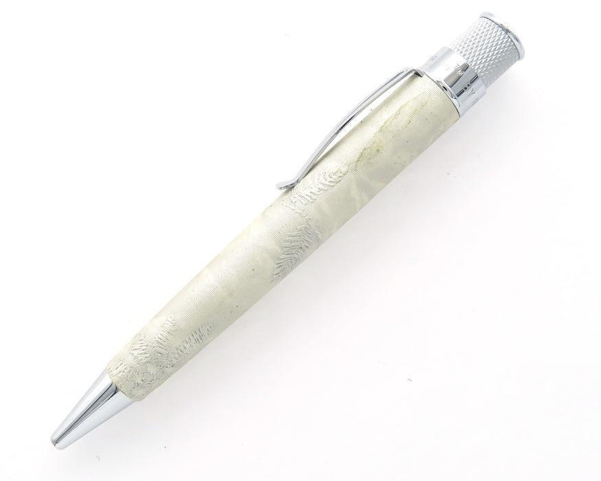 Retro51 Tornado PROOF - White Embroidered Fabric Barrel Ballpoint Pen