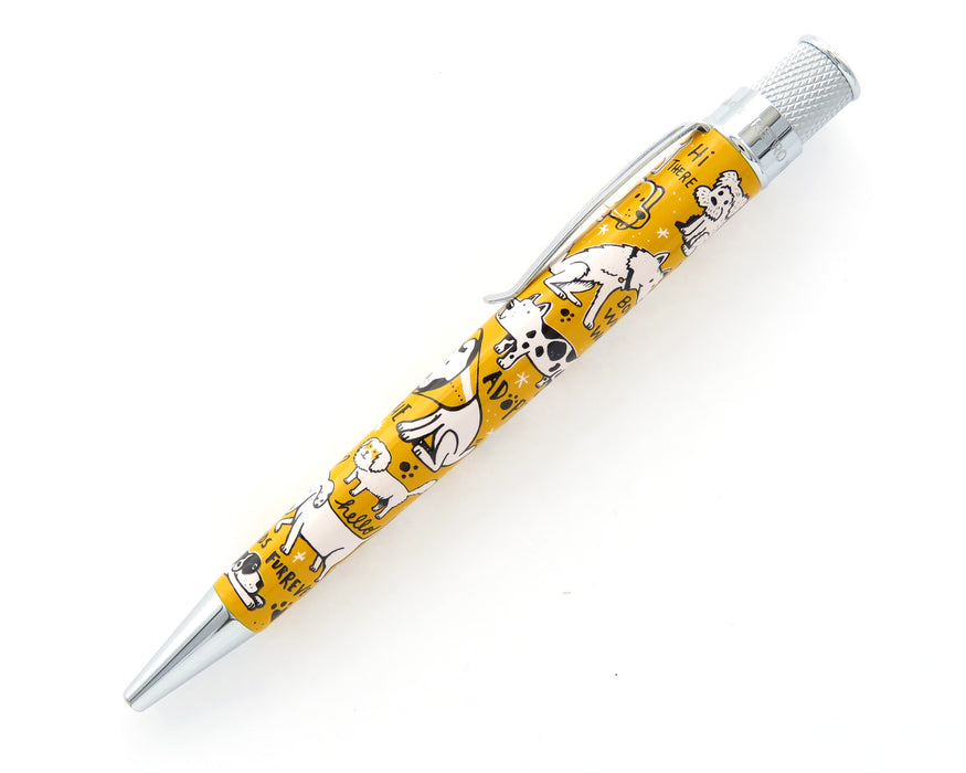 Retro51 Tornado PROOF - Dog Rescue Series IV in Yellow-Orange with Chrome Accents Ballpoint Pen