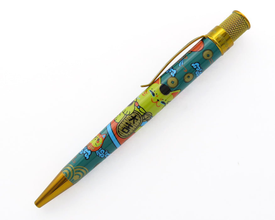 Retro51 Tornado PROOF - Lucky Cat in Teal Ballpoint Pen