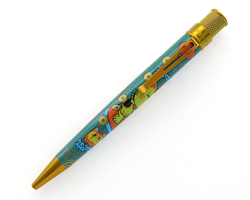 Retro51 Tornado PROOF - Lucky Cat in Teal Ballpoint Pen