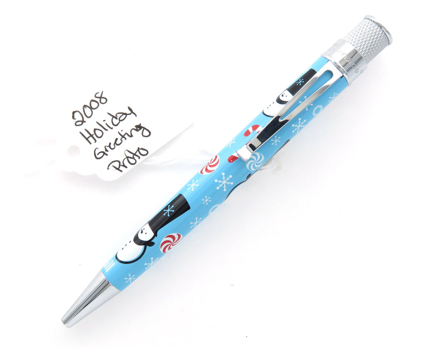 Retro51 Tornado PROOF - "Happy Holidays" Blue with Snowman Ballpoint Pen