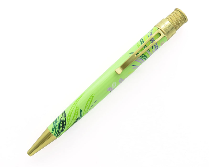 Retro51 Tornado PROOF - Green with Squiggly Floral Pattern Ballpoint Pen