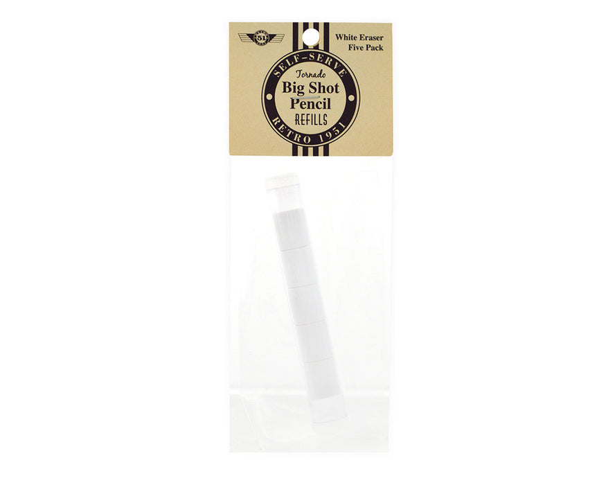 White Tornado™ Big Shot Pencil Erasers 5pk