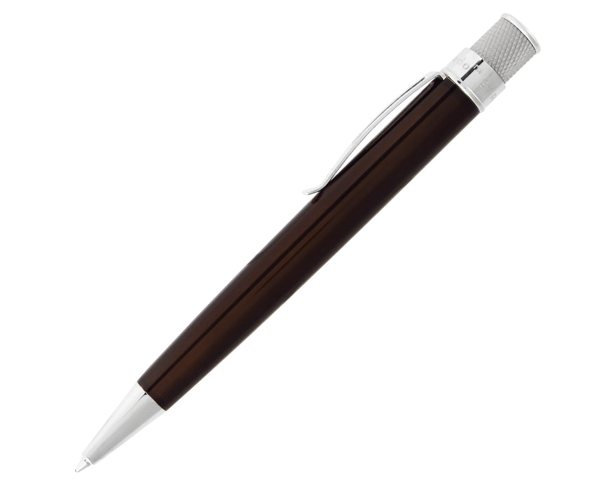 Laca clásica Tornado™: marrón con bolígrafo cromado