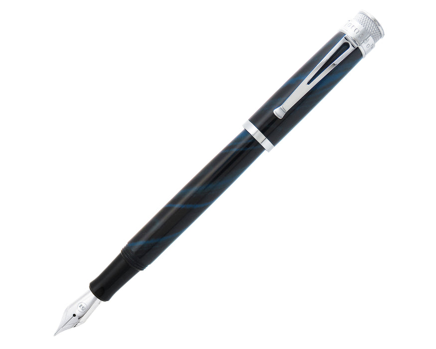 R51 Vault - Blue Stripe Ebonite Fountain Pen