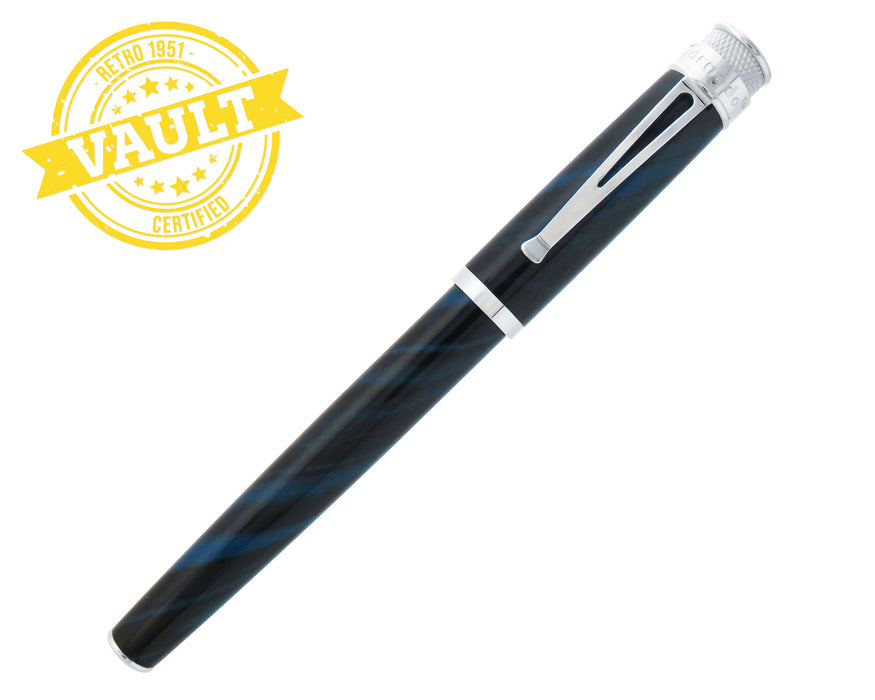 R51 Vault - Blue Stripe Ebonite Fountain Pen