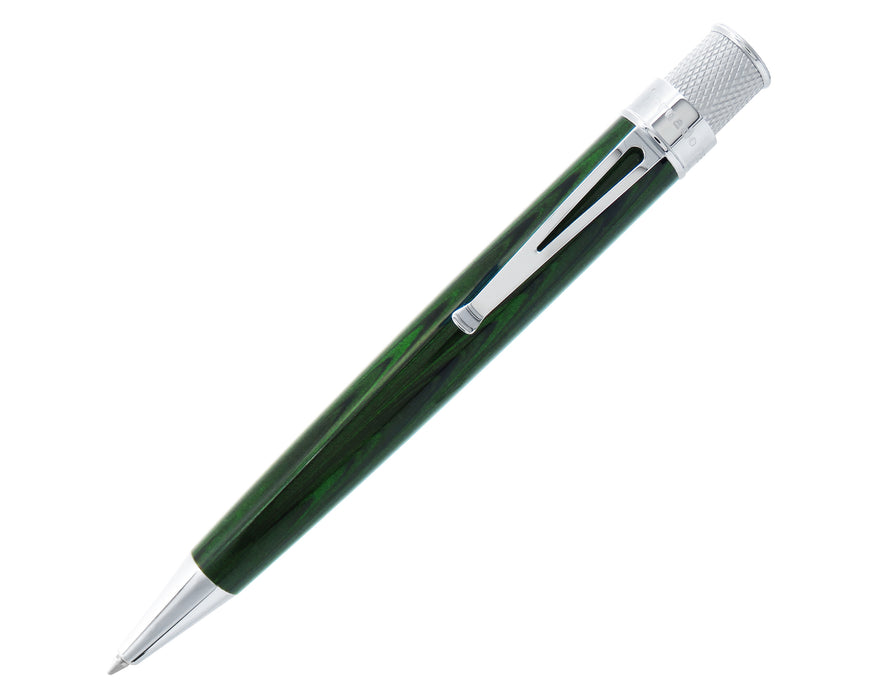 R51 Vault - Green Ebonite Rollerball with Chrome