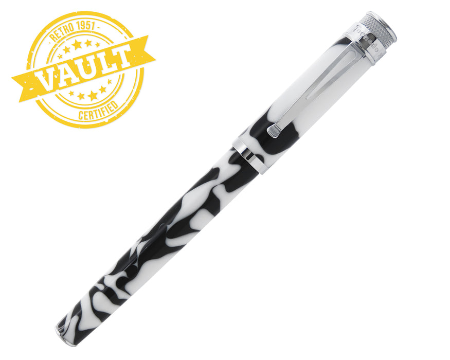 R51 Vault - Black and White Swirl Acrylic Fountain Pen Prototype