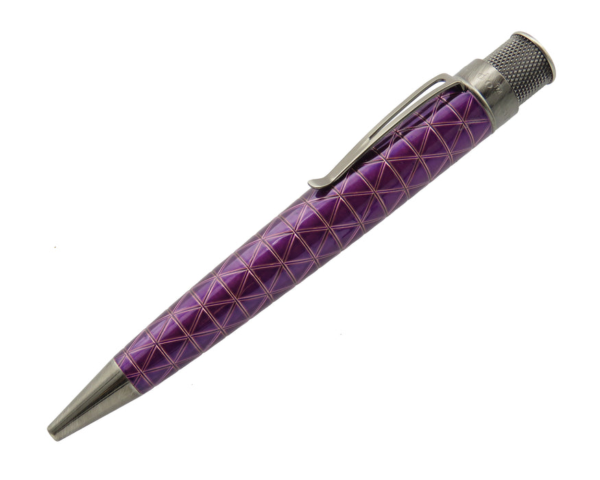 Retro51 Tornado PROOF - Purple Triangle Pattern Big Shot Ballpoint Pen