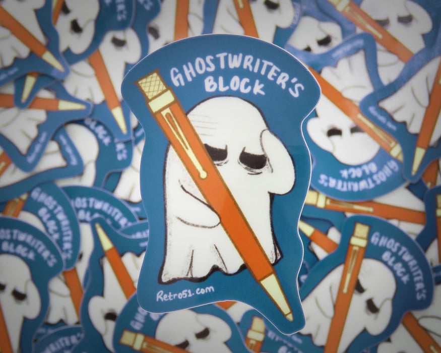 'Ghostwriter's Block' Glow-in-the-Dark Sticker