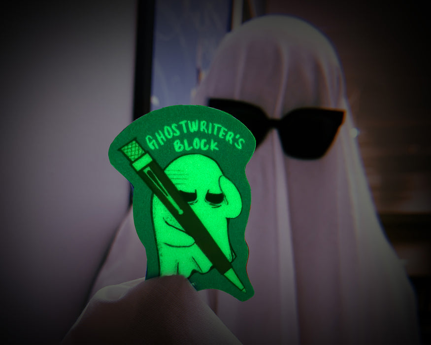 'Ghostwriter's Block' Glow-in-the-Dark Sticker