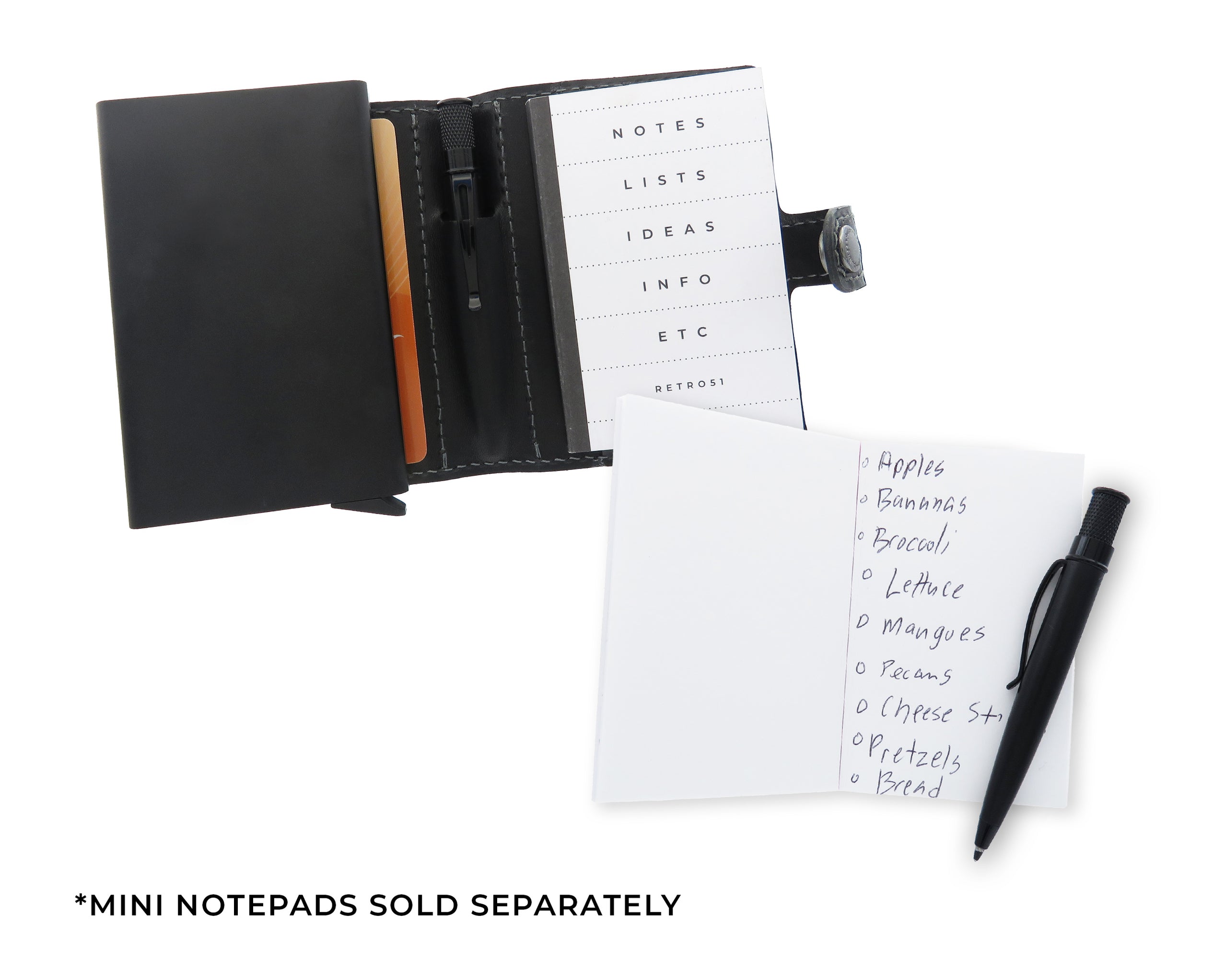 Modern Traveler Black: Sleek Wallet with Pen