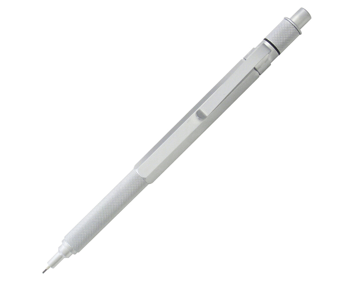 カスタムボールペン  «No.6»  シルバー HEX-O-MATIC Silver Pencil 0.7mm: Precision & Balance