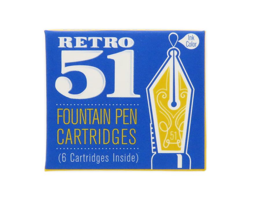 Blue Fountain Pen Cartridges 6pk