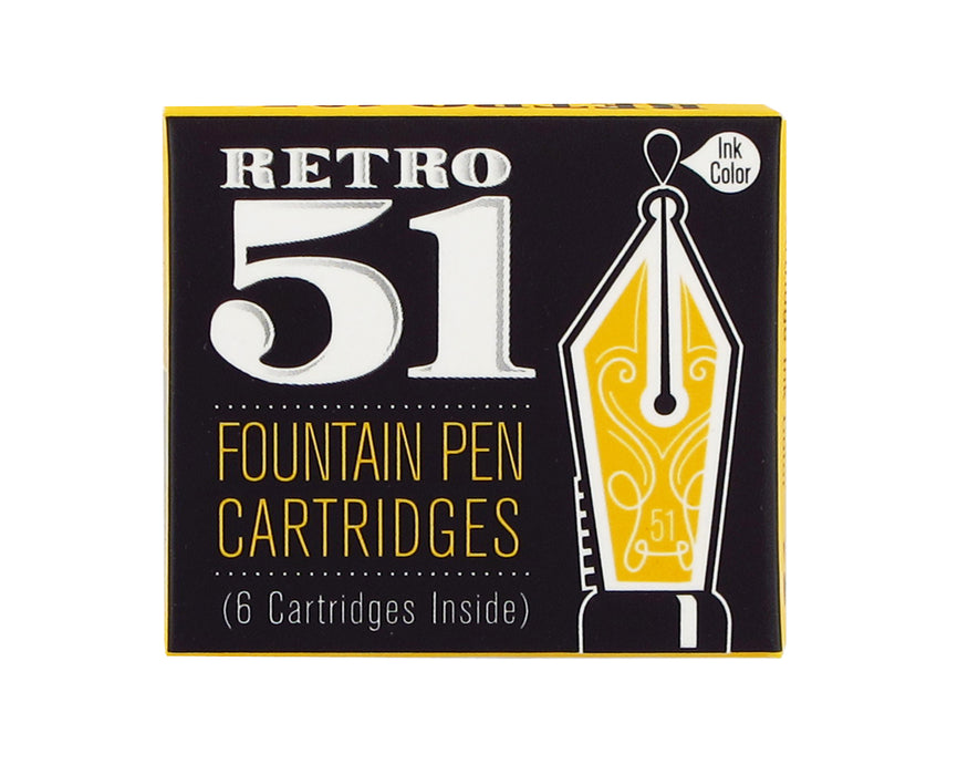 Black Fountain Pen Cartridges 6pk