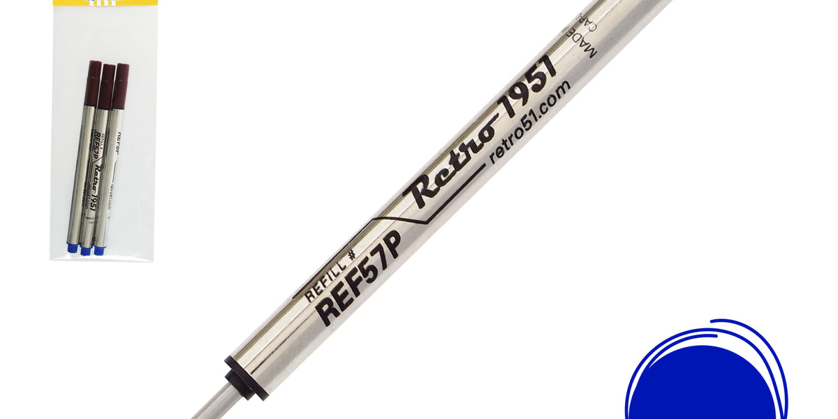 Blue Capless Rollerball Refill 3pk
