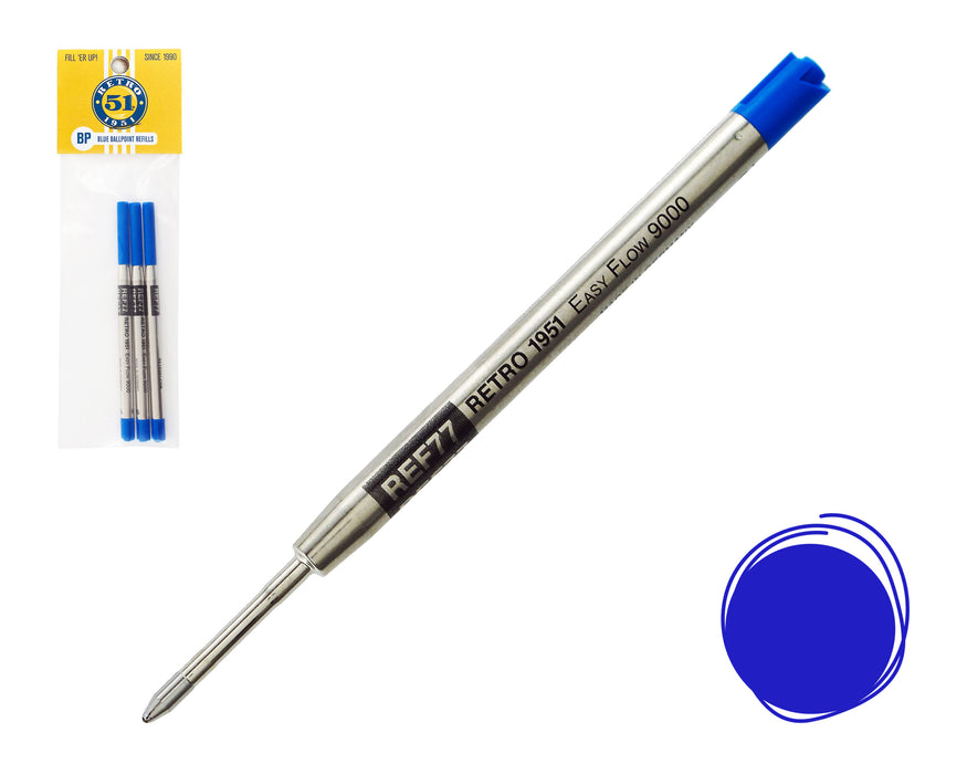 Recambio de bolígrafo azul Easy Flow 9000, paquete de 3