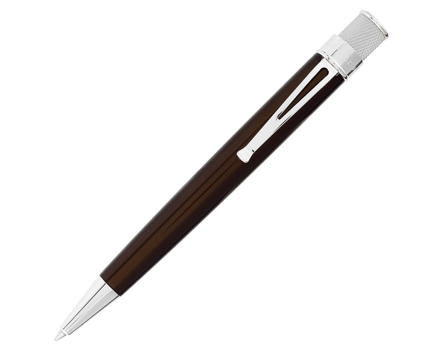 Laca clásica Tornado™: marrón con bolígrafo cromado