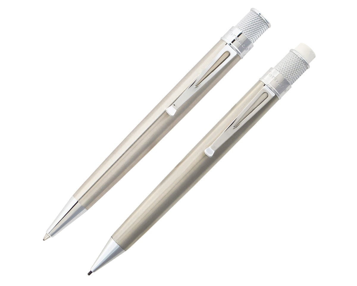 Retro 1951 Tornado Stift & Bleistift Set Aus Edelstahl – Mit Tintenroller Und Drehbleistift, 1,15 Mm